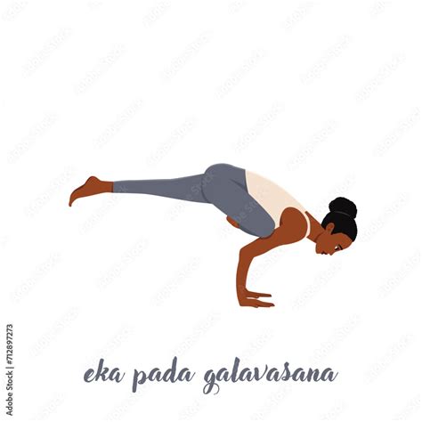 Woman Doing Yoga Pilates Fitness Training Asana Eka Pada Galavasana