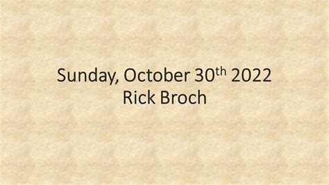 EMAG Worship Service 10 30 22 Rick Broch YouTube