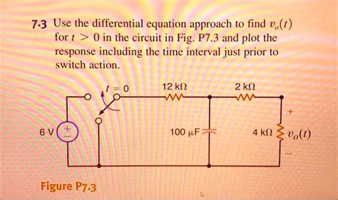 73 Use The Differential Equation Approach To Find Vot For T 0 In The