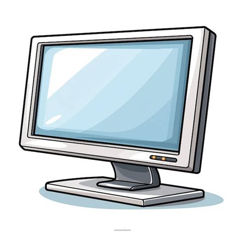 Monitor de computadora de dibujos animados con una pantalla en blanco en un soporte generativo ...