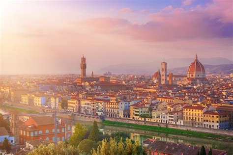 Premium Photo | Florence view at sunset