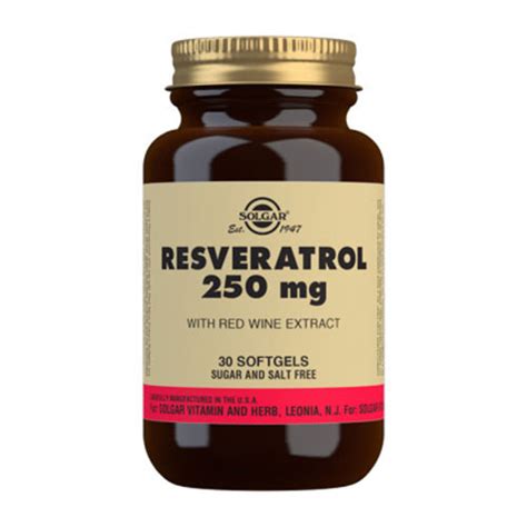 Solgar Resveratrol 250 mg con Extracto de Vino Tinto 30 Cápsulas