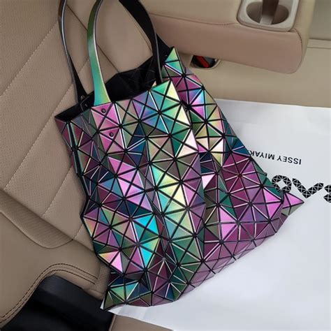 2019 Bao Bao Issey Miyake Rainbow Holographic Kaleidoscope 10x10 Tote