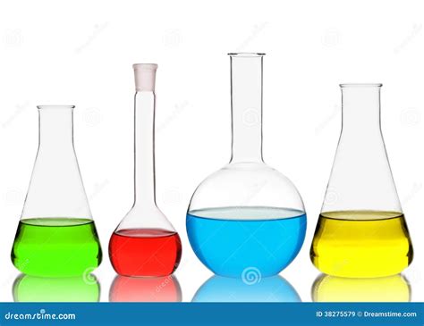 Verrerie De Chimie D Isolement Sur Le Fond Blanc Image Stock Image Du