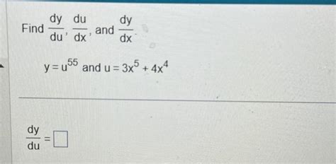 Solved Find Dxdy For Y U And U X2 2 Dxdy Find Dtdy For Each