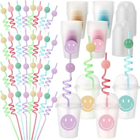 Amazon Yaomiao Pack Smile Face Sipper Cups With Straws And Lids