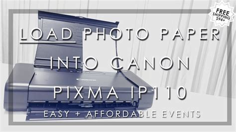 How To Load Photo Paper Into Canon Pixma Ip110 Youtube