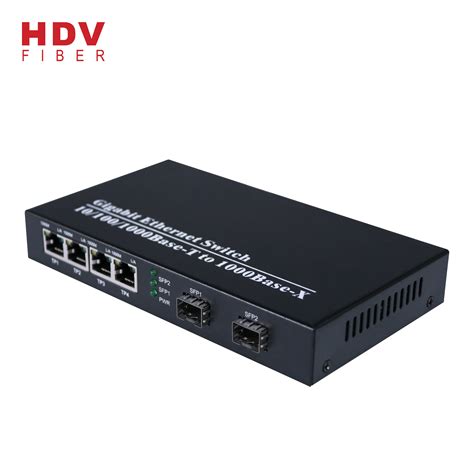 China 4 Port Gigabit Ethernet Switch and 2 SFP Ports 1000M fiber optic ...