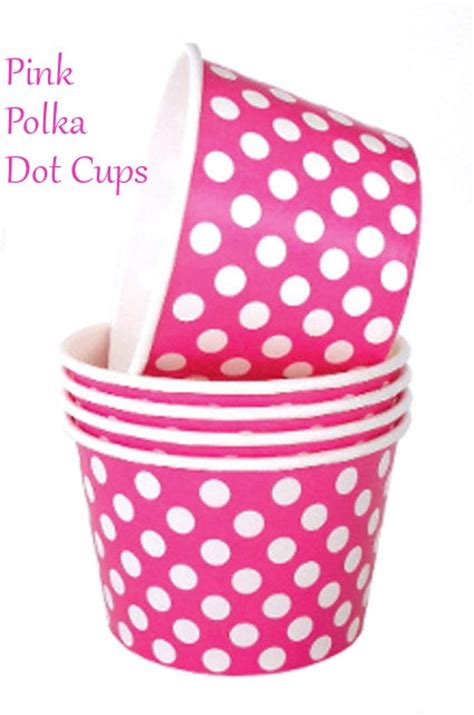 Items Similar To Pink Ice Cream Cups 4 Oz Polka Dots Ice Cream