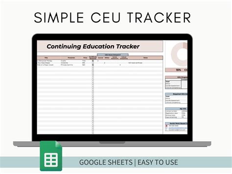 CEU Tracker Template Google Sheets Continuing Education Tracker