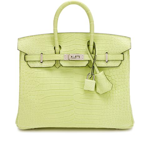 Hermès Jaune Bourgeon Matte Porosus Crocodile Birkin 25 Palladium