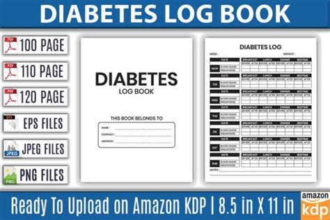 Diabetes Log Book KDP Interior Graphic By KDP Pro Creative Fabrica