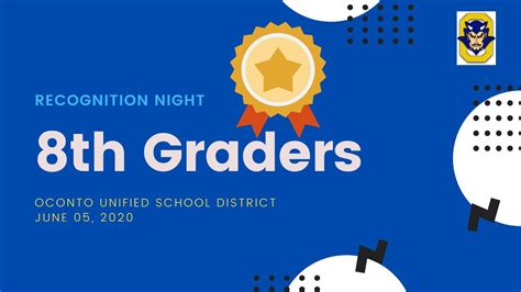 Virtual Recognition Night Eighth Graders Oconto Unified School