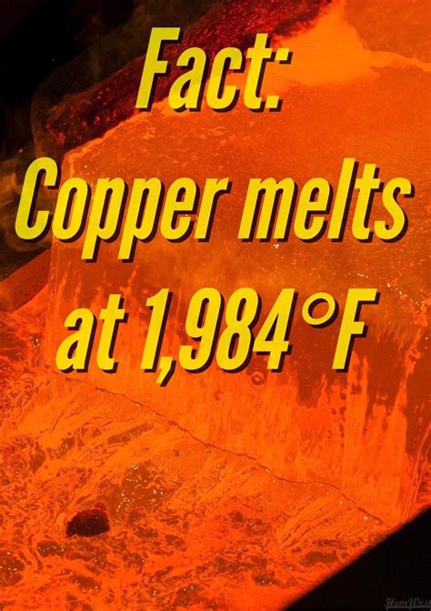 Facts About Copper Copper Melts At F Copper Infographic