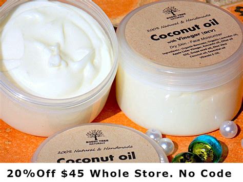 Coconut Oil Face Cream/ Dry / Natural Face Moisturizer Hydrating Day ...