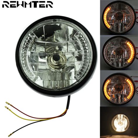 Phare Rond De Moto Avec Clignotant Ambre Led De Pouces Pour Harley