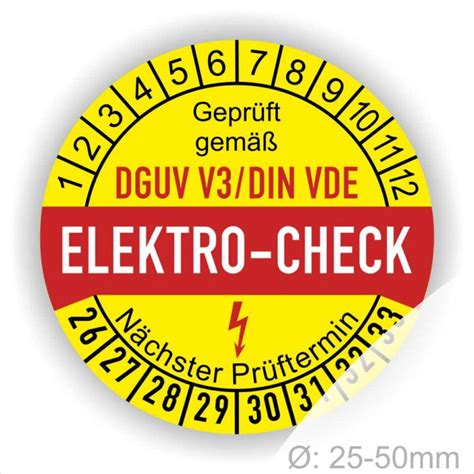 Pr Fetiketten Dguv V Din Vde Elektro Check Bei Printengel