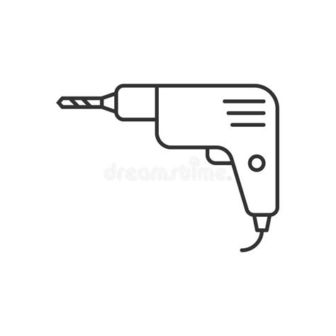 Drill Outline And Filled Isolated Vector Icon That Can Be Easily Edited