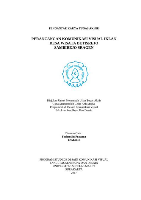 Pdf Perancangan Komunikasi Visual Iklan Desa Wisata … · Vii 8 Dosen