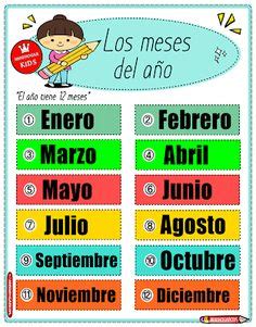 13 ideas de LOS MESES ESPAÑOL meses del año hojas de cálculo español