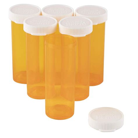 plastic prescription bottles empty  lids pill vials  dram