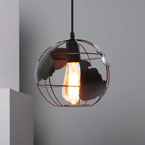 Lustre Suspension Industrielle Vintage R Tro Cage Forme De Globe E