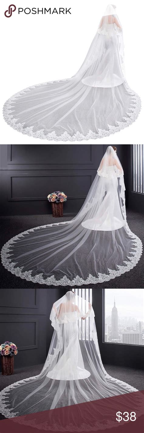 Womens 2 Tier Cathedral Lace Wedding Bridal Veil Wedding Bridal Veils Wedding Bridal Bridal