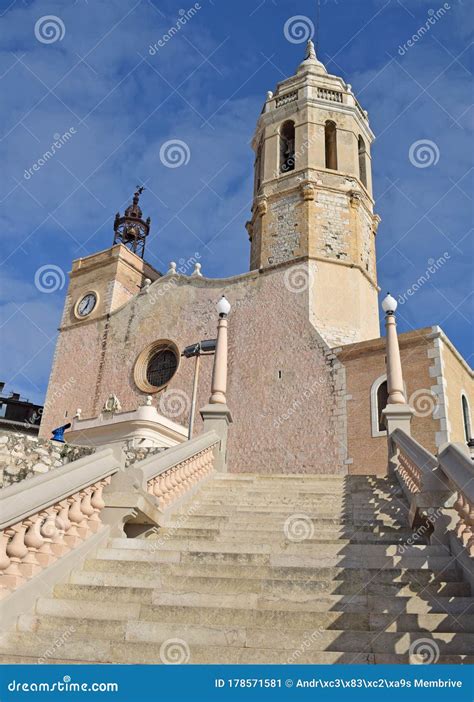 Iglesia De San Bartolomé Y Santa Tecla En Sitges Imagen de archivo