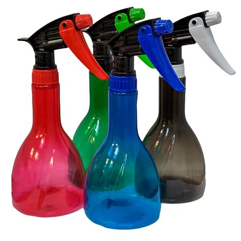 4 Colorful Pvc Thin Neck Round Bottom Spray Bottles Taiwan