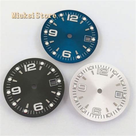 Pcs Mm Sterile Blue Black Silver Watch Dial Fit Eta