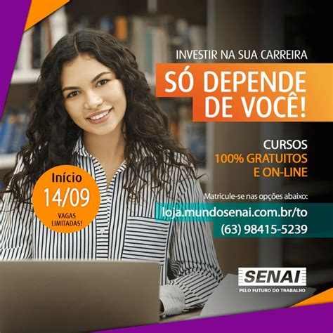 SENAI está matrículas abertas em 5 cursos totalmente online e 100