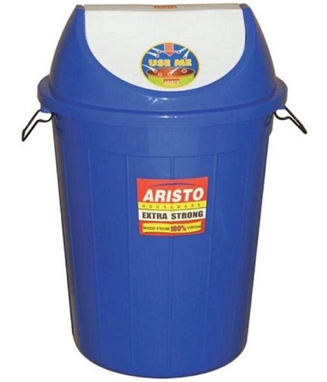 Blue Plastic Aristo Swing 60L Lid Garbage Bin Size 47 5D X 69 5cm Rs