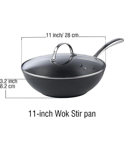 Cooks Standard 11 Inch Hard Anodized Nonstick Stir Fry Wok Pan Deep