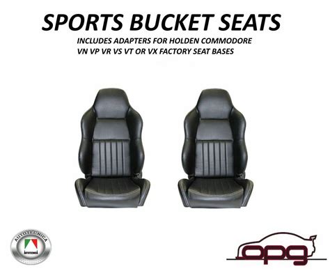 Autotecnica Classic High Back Pu Leather Bucket Seats Car Reclinable Black With Adj Rails