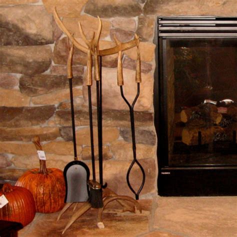 Elk And Mule Deer Antler Fireplace Tool Set