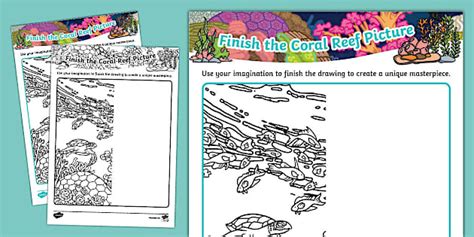 Coral Reef Finish The Picture Worksheet Profesor Hizo