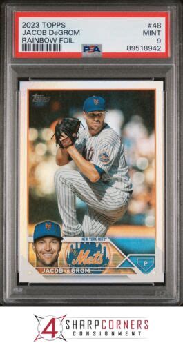 2023 TOPPS RAINBOW FOIL 48 JACOB DeGROM METS POP 1 PSA 9 B3997706 942