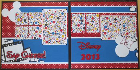 Disney Say Cheese 12x12 Double Page Scrapbook Layout