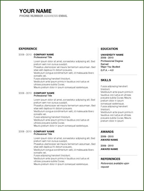 Free Microsoft Resume Templates Resume Resume Examples Zv Bre X