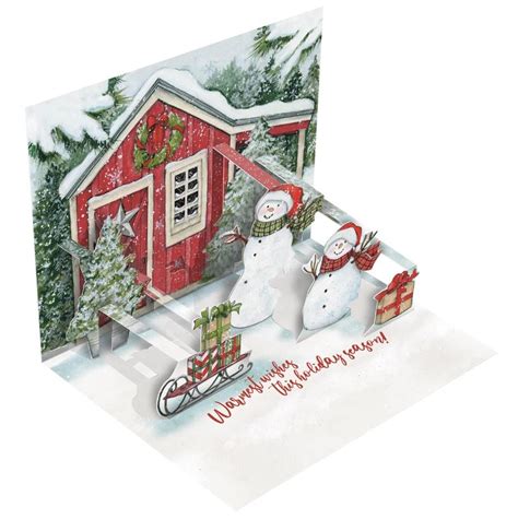 Pop Up Boxed Christmas Cards Snowmans Farmhouse Ts And Things