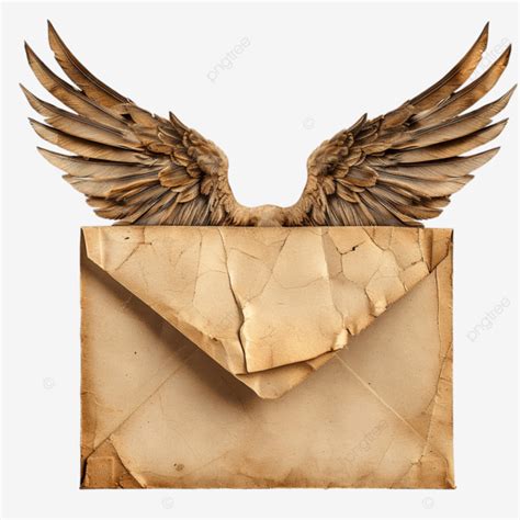 Flying Opened Vintage Mail Envelope With Wings Flat Design Fly