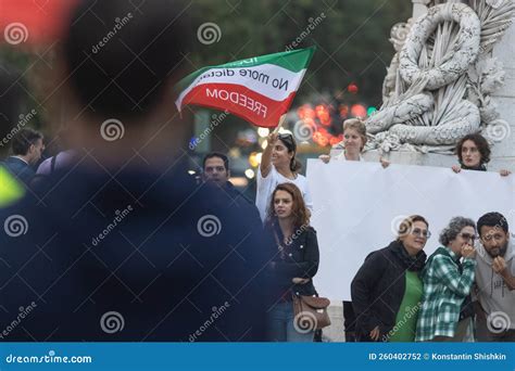 Lisbona Portogallo Manifestazione Dedicata A Mahsa Amini