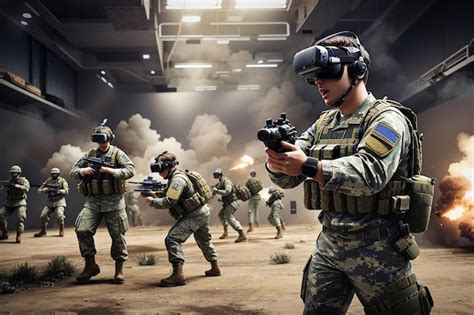 Premium AI Image | VR Reality War Simulation