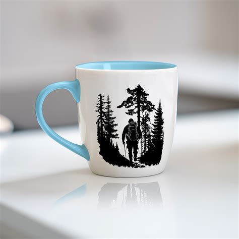 Hiking Along the Treeline SVG File for Cricut, Silhouette, Laser