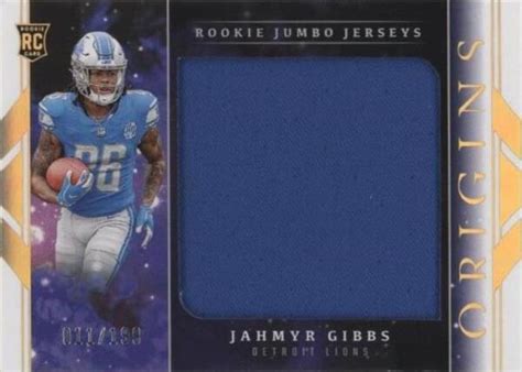 2023 Panini Origins Rookie Jumbo Jerseys RJJ JG Jahmyr Gibbs 199