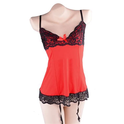 Hot Sexy Lingerie Women Lace Dress Red Babydoll Sleepwear G String