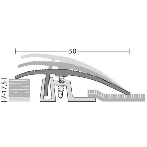 Profil d adaptation à visser 100cm alu argent parquet et stratifié Ep 7