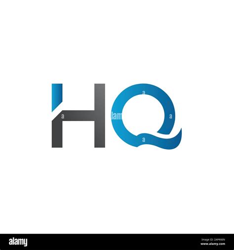 Letter HQ Logo Design Vector Template Initial Linked Letter HQ Vector