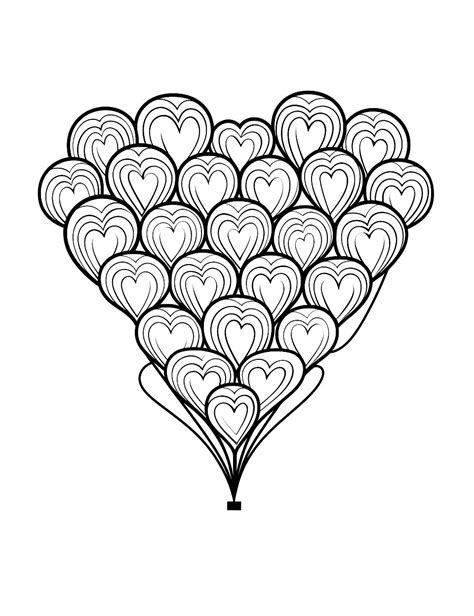 Heartfelt Hues Heart Coloring Pages Etsy