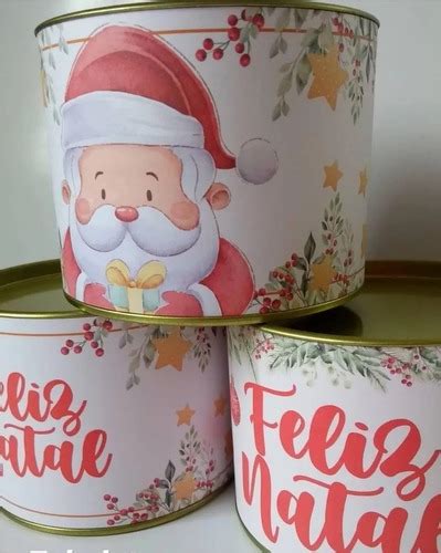 720 Tubo Lata Personalizado Natal 10x10cm Frete grátis